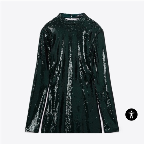 ZARA SEQUIN OPEN BACK MINI DRESS - Picture 7 of 9